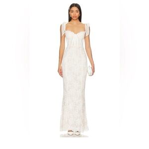 V. Chapman Romanza Gown in White Chantilly Lace